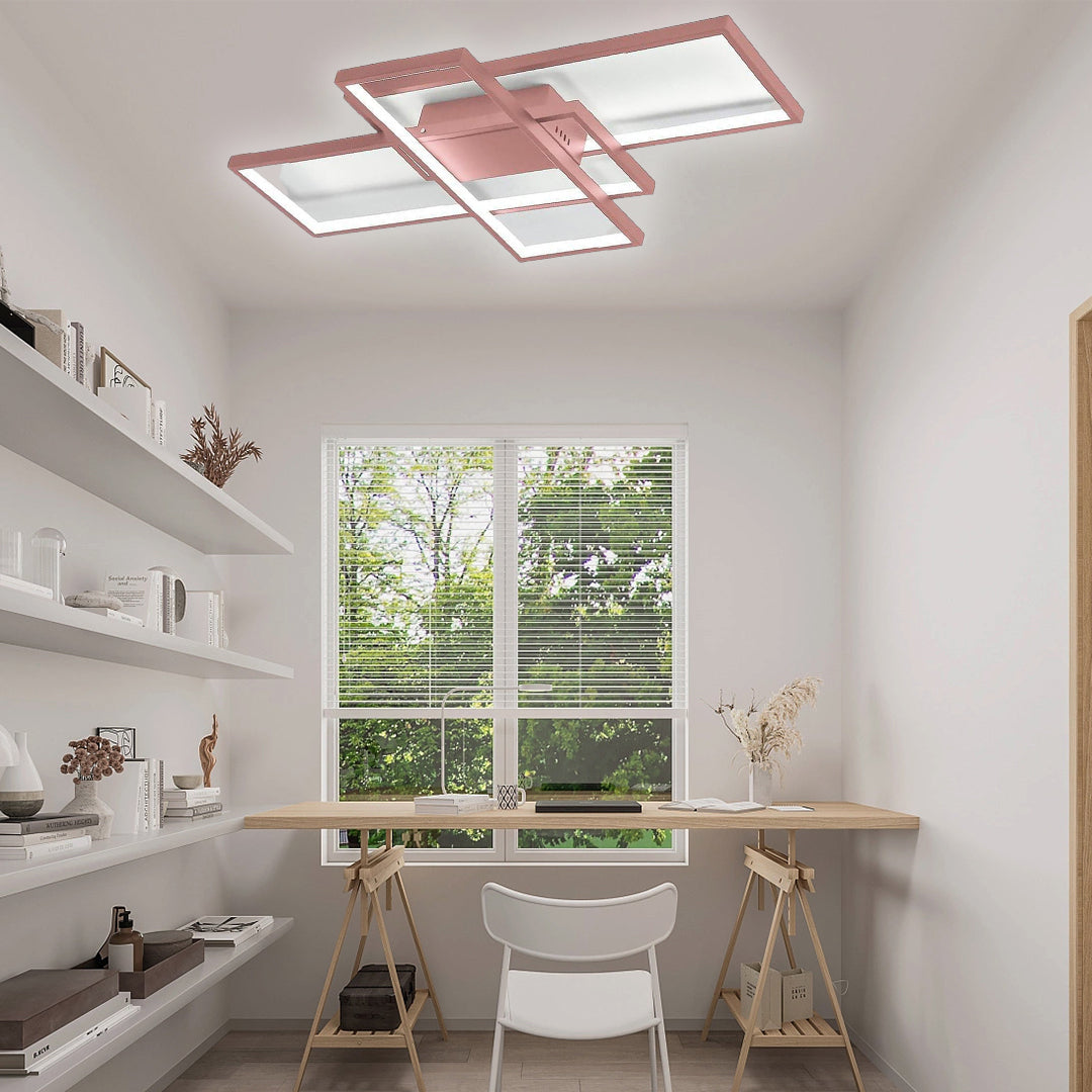 Modern Abstract LED Flush Mount Ceiling Light – Three Rectangles