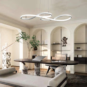 Modern Geometric Wave Chandelier Metal Silica Gel Ceiling Light