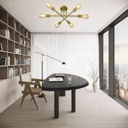 Geometric Sputnik Chandelier 6-Light Metal & Glass Ceiling Light