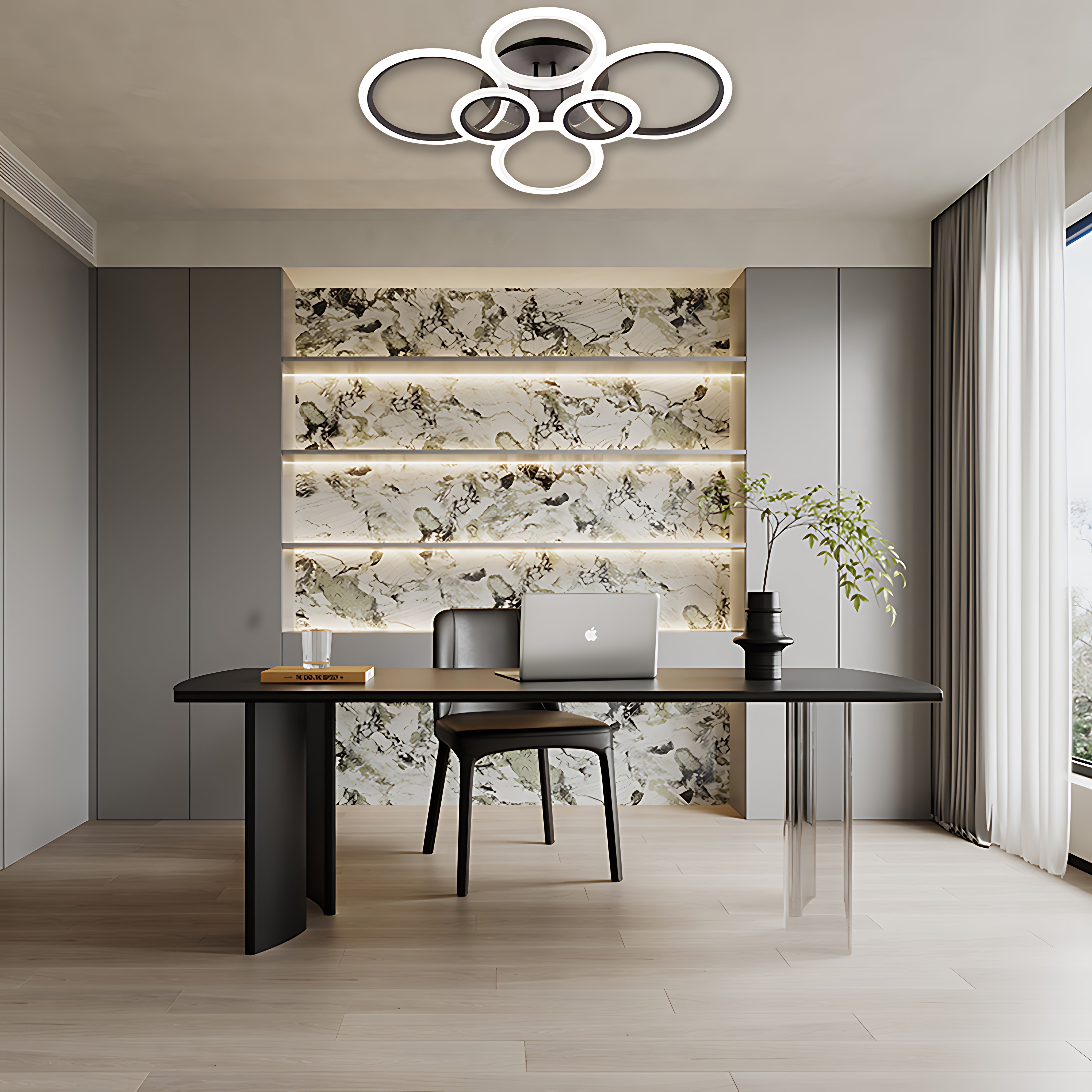 Modern Circular Aluminum Flush Mount LED Ceiling Light