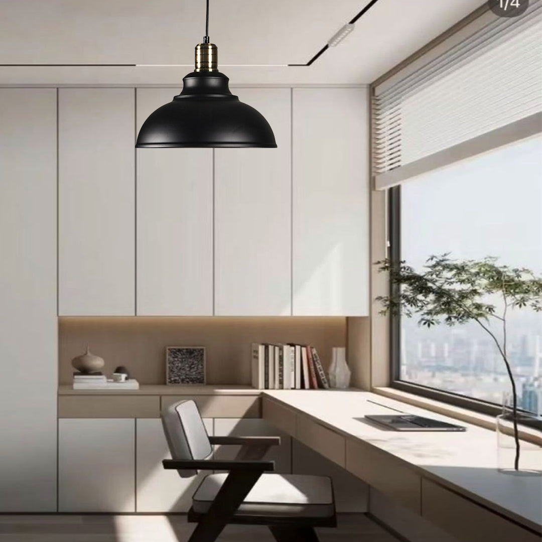 Industrial Metal Pendant Light with Adjustable Cord