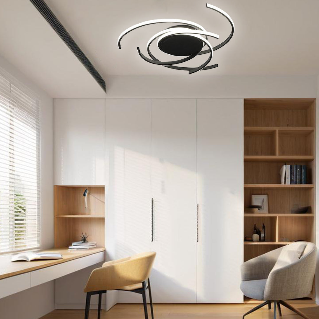 30" Abstract Swirl LED Flush Mount Ceiling Light - Modern Design