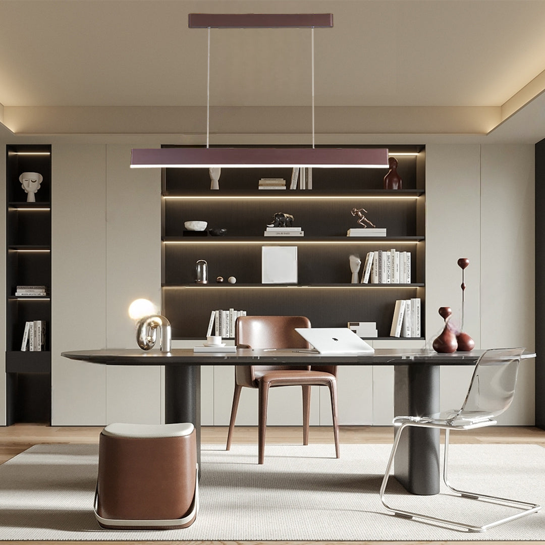 Modern Rectangular Aluminum LED Pendant Light 10-Light