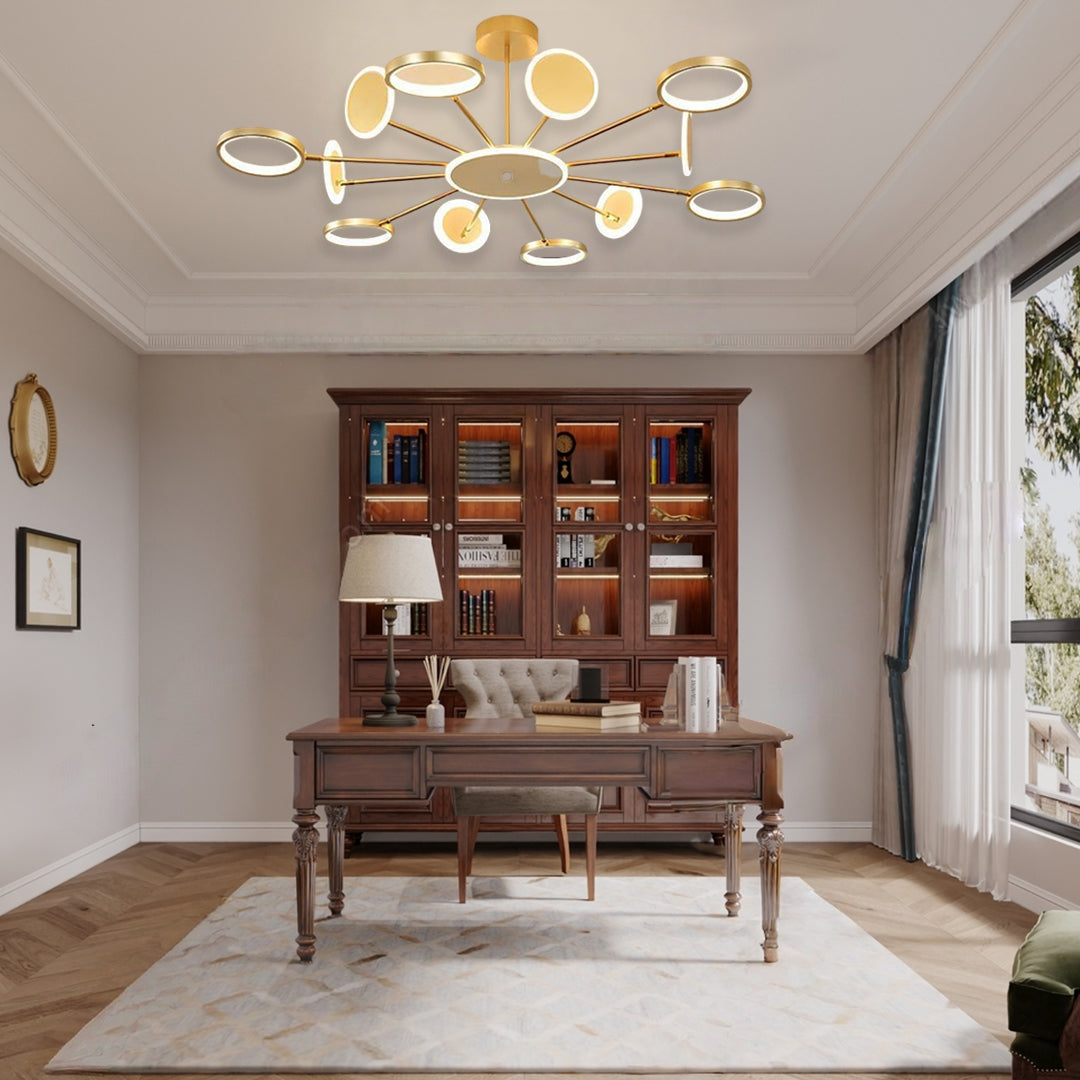 Modern Multi-Circle Pendant Light Acrylic Aluminum LED Chandelier