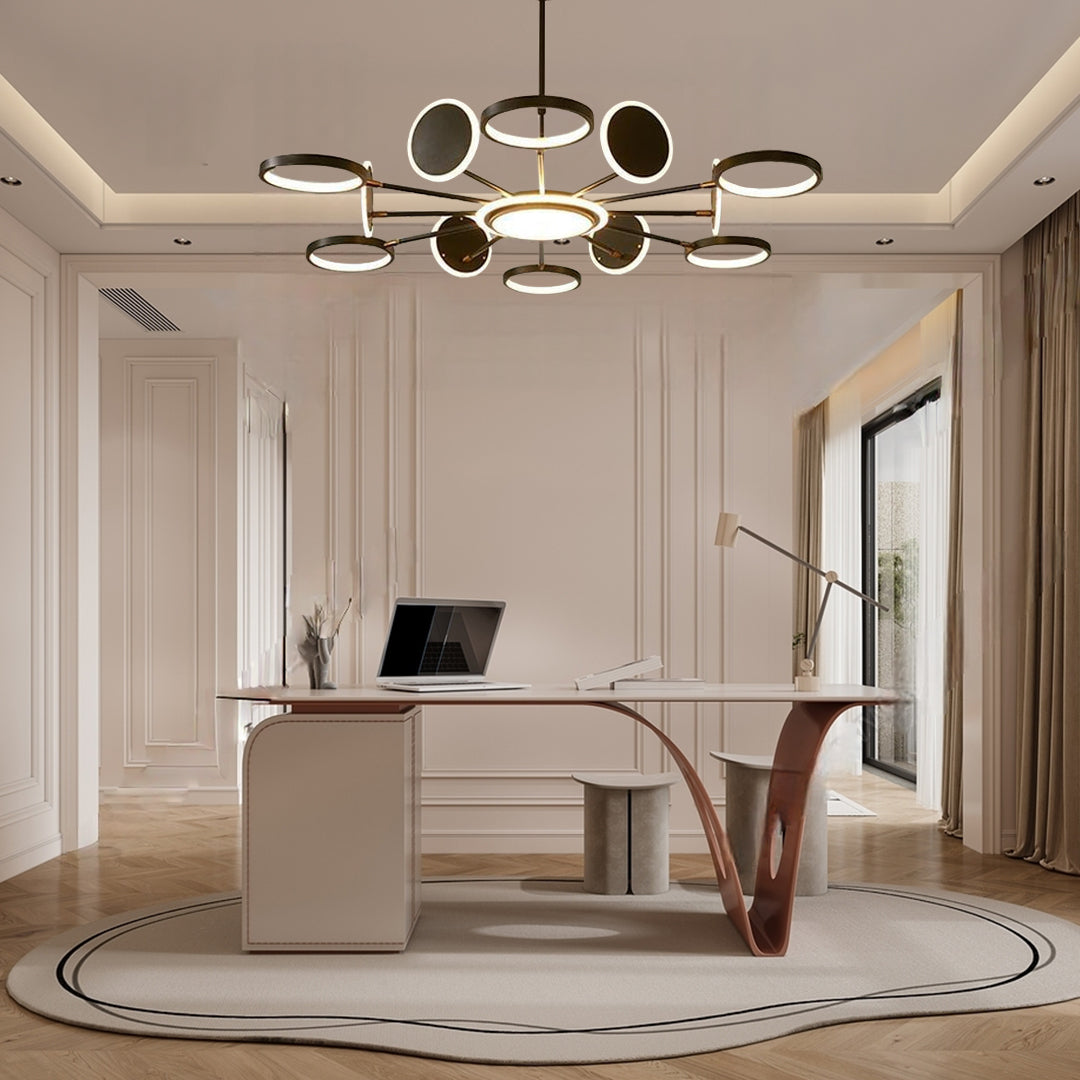Modern Multi-Circle Pendant Light Acrylic Aluminum LED Chandelier