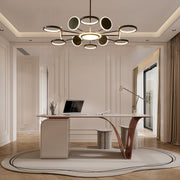 Modern Multi-Circle Pendant Light Acrylic Aluminum LED Chandelier
