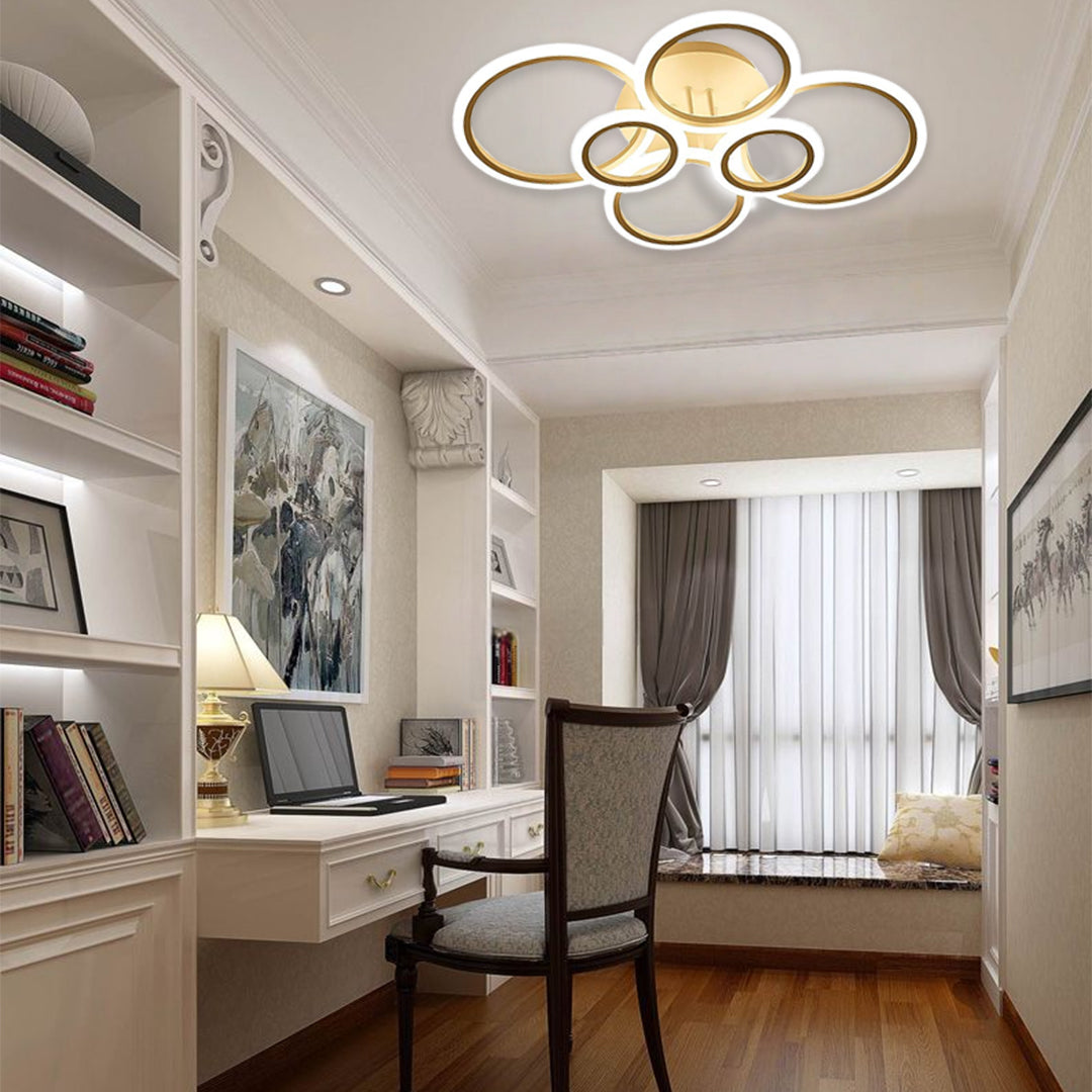 Geometric LED Flush Mount Ceiling Light - Modern Aluminum Design