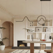 Modern Geometric Wave Pendant Light with Integrated LED