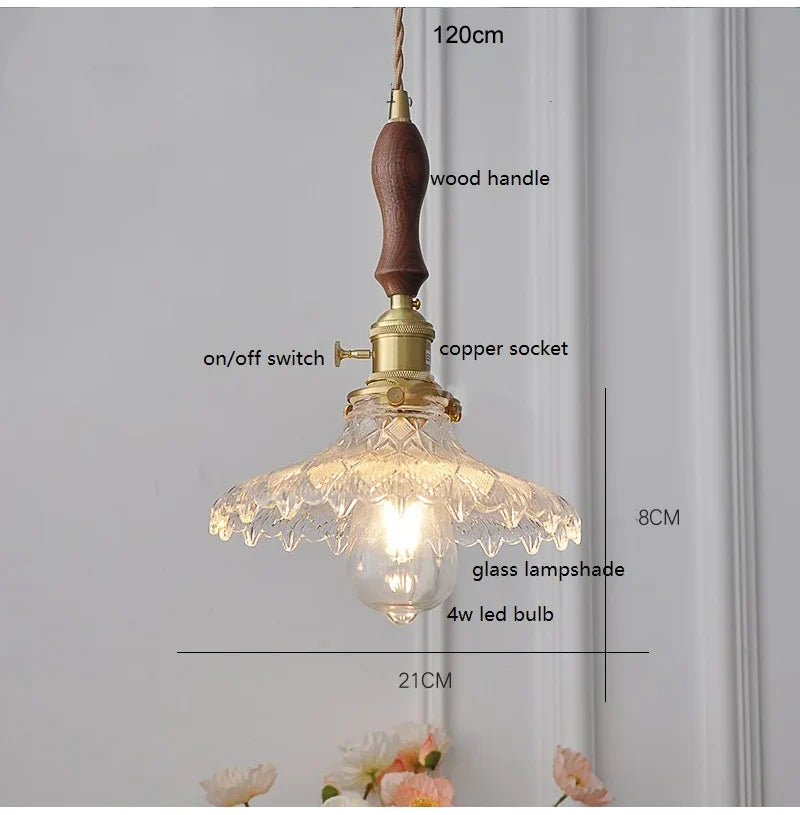 Green Glass Pendant Light – Vintage Iron Hanging Lamp