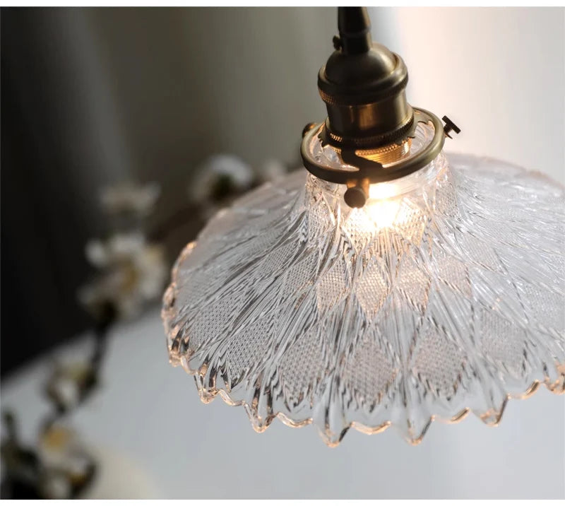 Green Glass Pendant Light – Vintage Iron Hanging Lamp