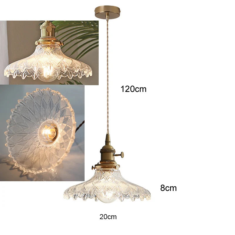 Green Glass Pendant Light – Vintage Iron Hanging Lamp