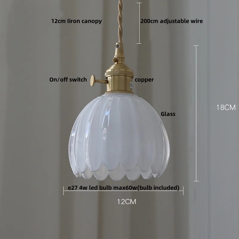 Nordic Clear Glass Pendant Light with Knob Switch