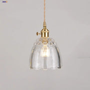 Nordic Clear Glass Pendant Light with Knob Switch