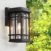 Modern Outdoor Wall Light with Bubble Glass Shade & Aluminum Frame