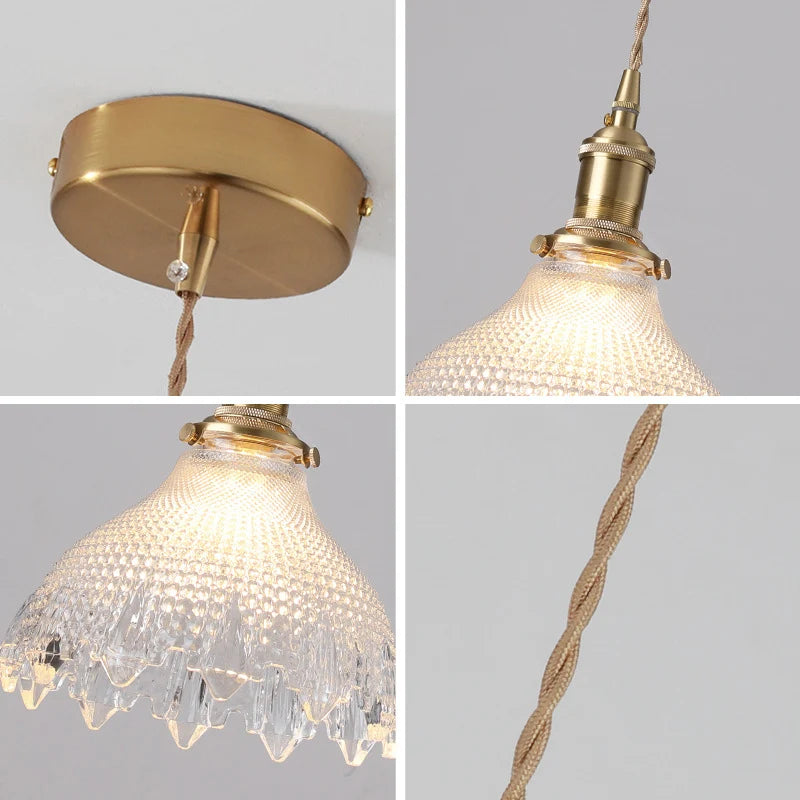 Green Glass Pendant Light – Vintage Iron Hanging Lamp