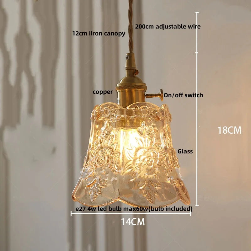 Nordic Clear Glass Pendant Light with Knob Switch