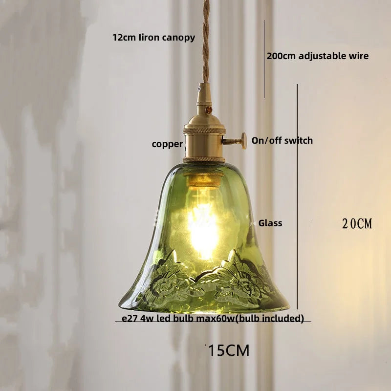 Nordic Clear Glass Pendant Light with Knob Switch