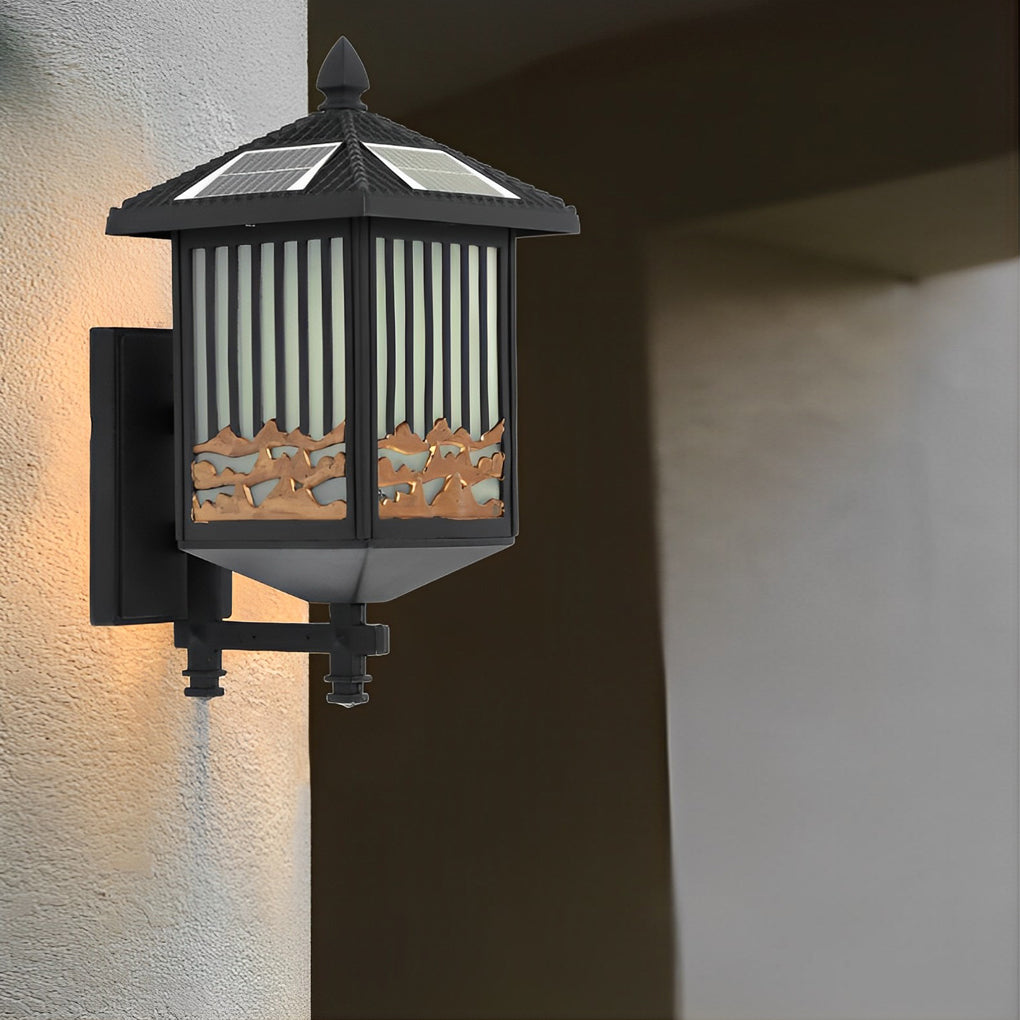 Modern Solar LED Outdoor Wall Light with Die-Cast Aluminum Frame