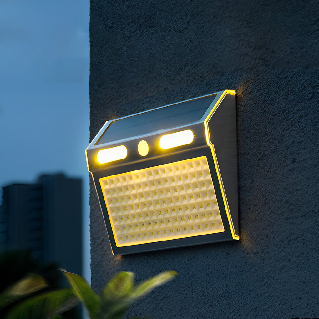 Solar Motion Sensor Wall Light Outdoor Waterproof LED Lamp