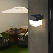 Modern Solar LED Outdoor Wall Light - Black Iron Waterproof