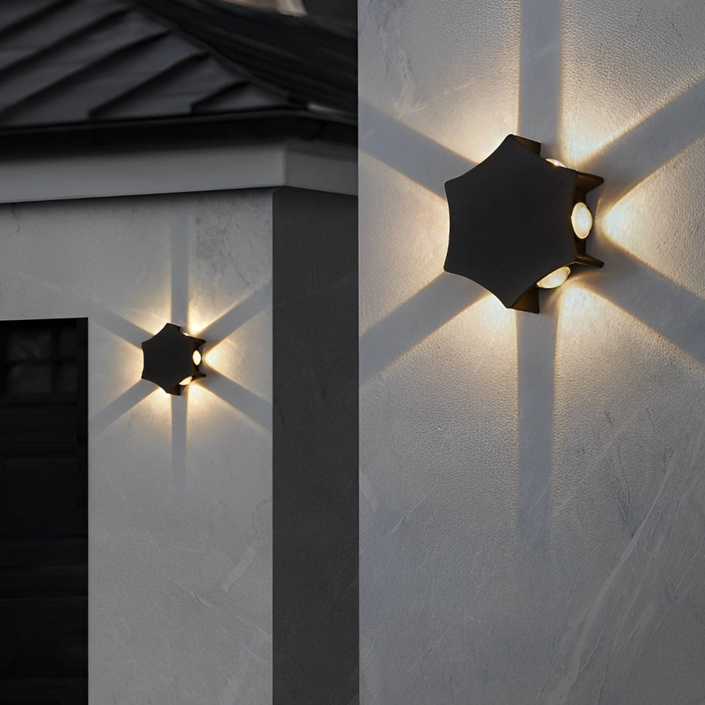 Modern Four-Way Outdoor Wall Light | Die-Cast Aluminum Waterproof