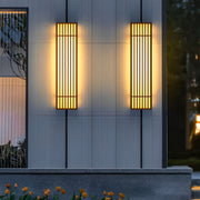 Industrial Vertical Stripe LED Outdoor Wall Lamp – Brown