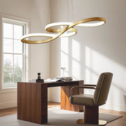 Modern Geometric LED Pendant Light - Aluminum Wave Design