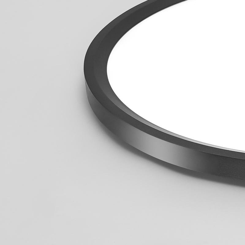 Modern Black Circle LED Flush Mount Ceiling Light with Dimming