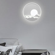 Modern Aluminum LED Moon Pattern Wall Sconce - 3 Color Modes