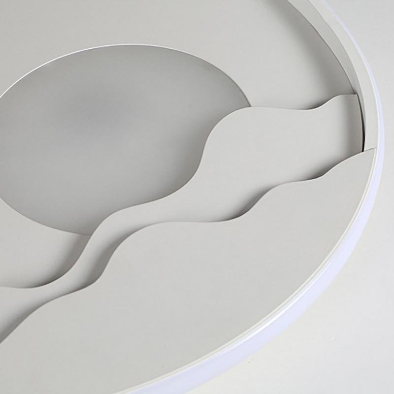 Modern Aluminum LED Moon Pattern Wall Sconce - 3 Color Modes
