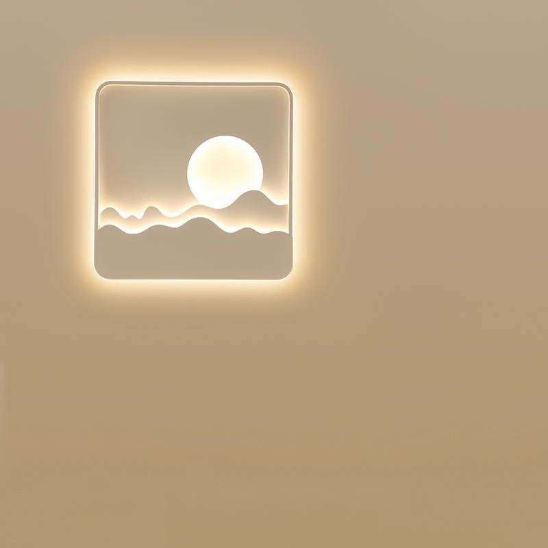 Modern Aluminum LED Moon Pattern Wall Sconce - 3 Color Modes