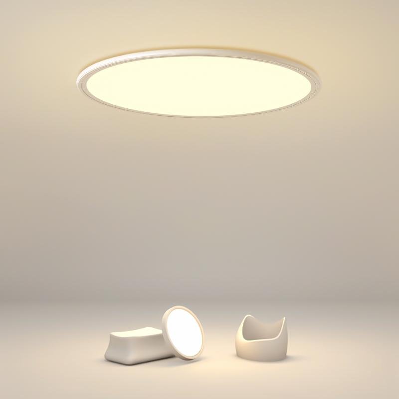 Modern Round Flush Mount LED Ceiling Light with Dimming Control