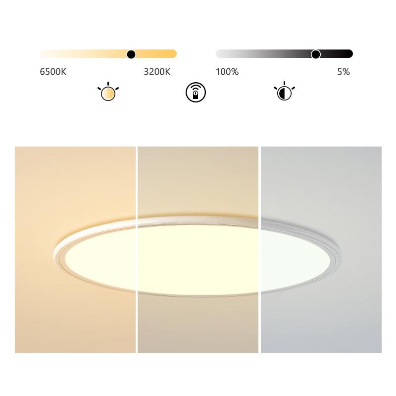 Modern Round Flush Mount LED Ceiling Light with Dimming Control