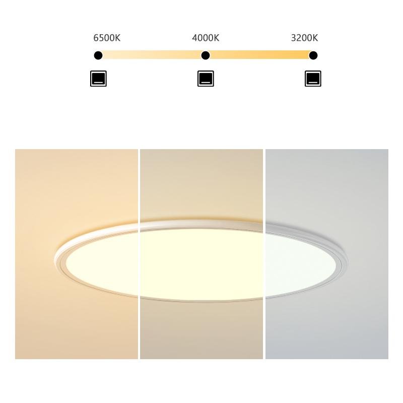 Modern Round Flush Mount LED Ceiling Light with Dimming Control