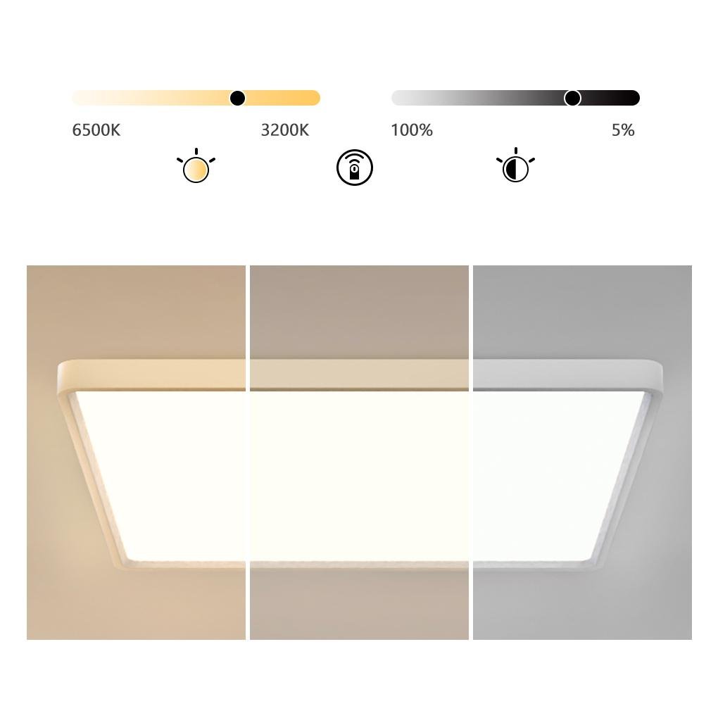 Modern White Flush Mount Ceiling Light with Dimmable LED