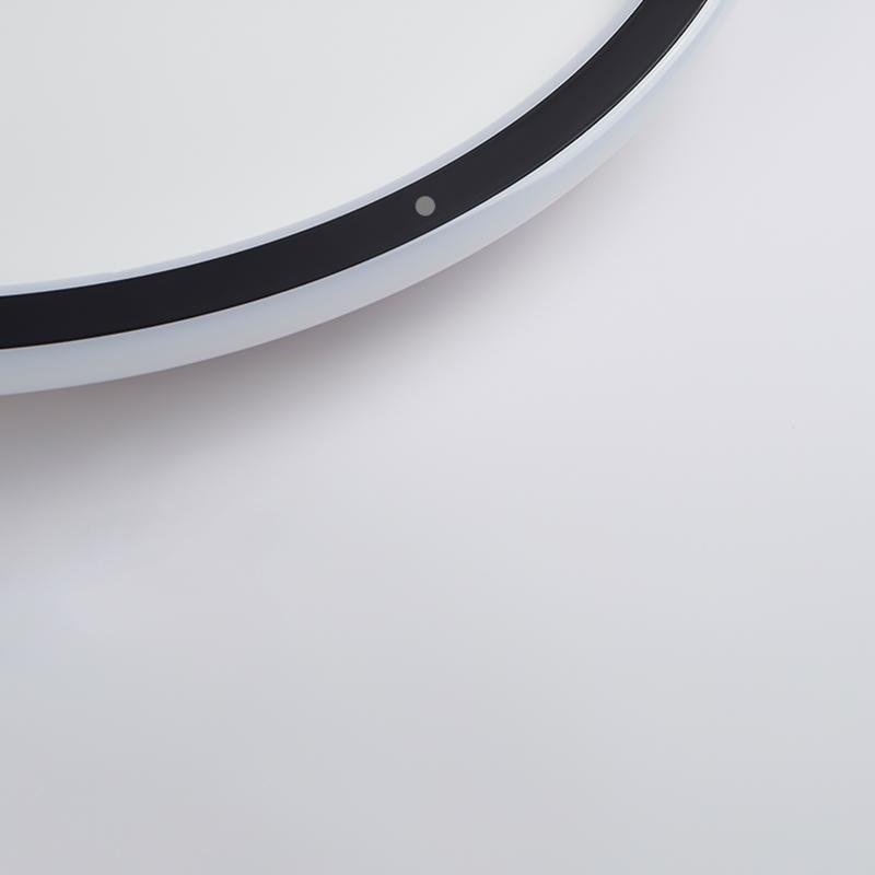 Modern Black Halo Flush Mount LED Ceiling Light with Stepless Dimming