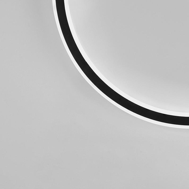 Modern Black Halo Flush Mount LED Ceiling Light with Stepless Dimming