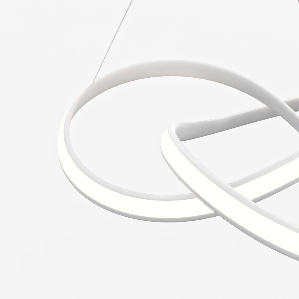 Modern Ribbon Pendant Light with Remote Control - Aluminum & PMMA