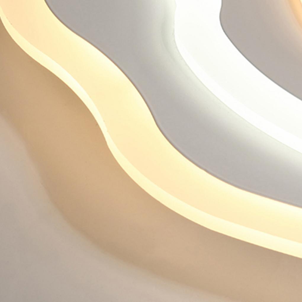 Rippled White Flush Mount LED Ceiling Light – Modern Minimalist