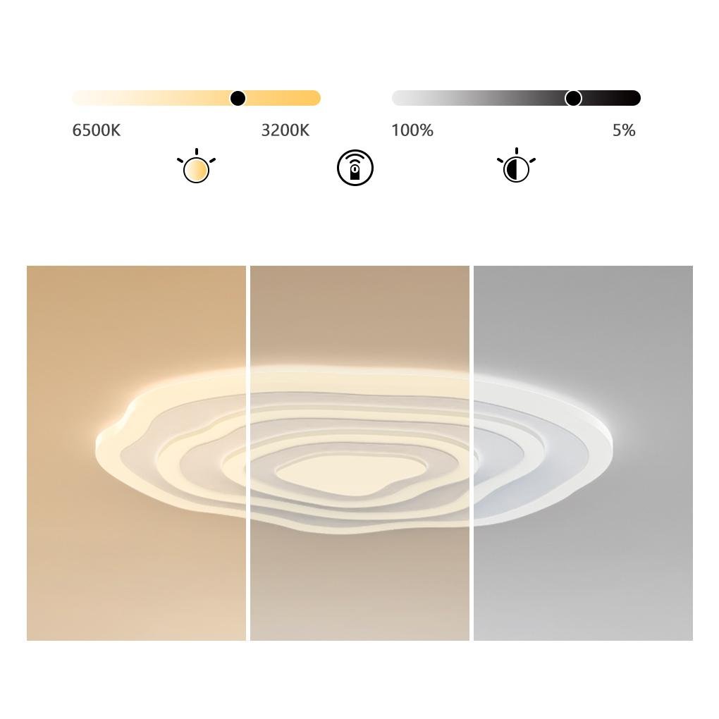 Rippled White Flush Mount LED Ceiling Light – Modern Minimalist