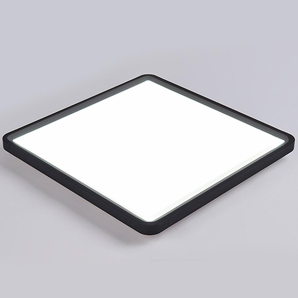 Modern Square Flush Mount Ceiling Light - Black Aluminum Frame