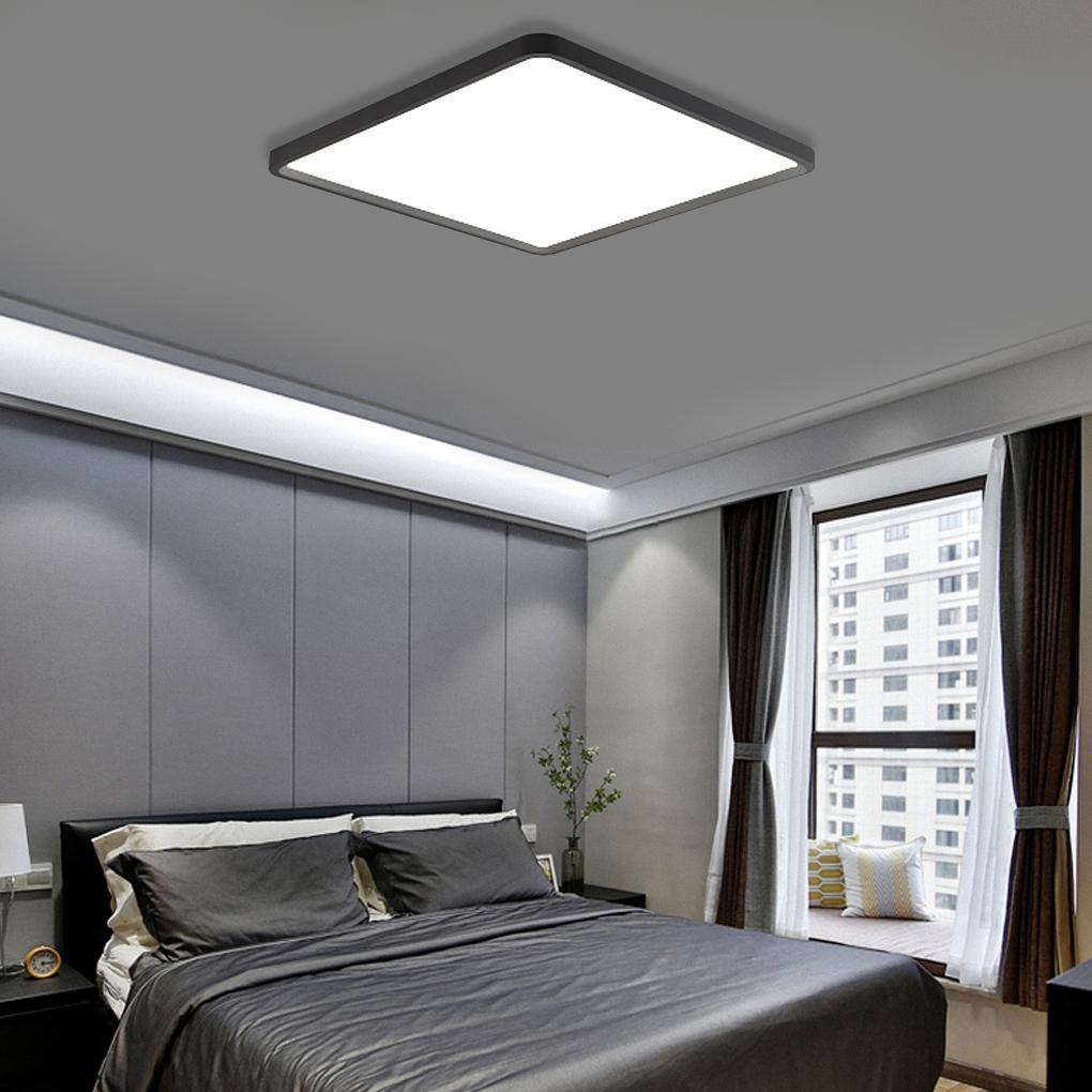 Modern Square Flush Mount Ceiling Light - Black Aluminum Frame