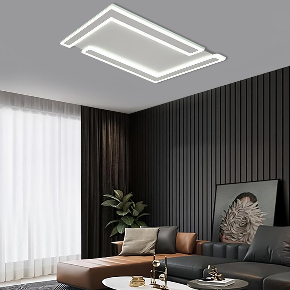 Modern Geometric Flush Mount LED Ceiling Light in White
