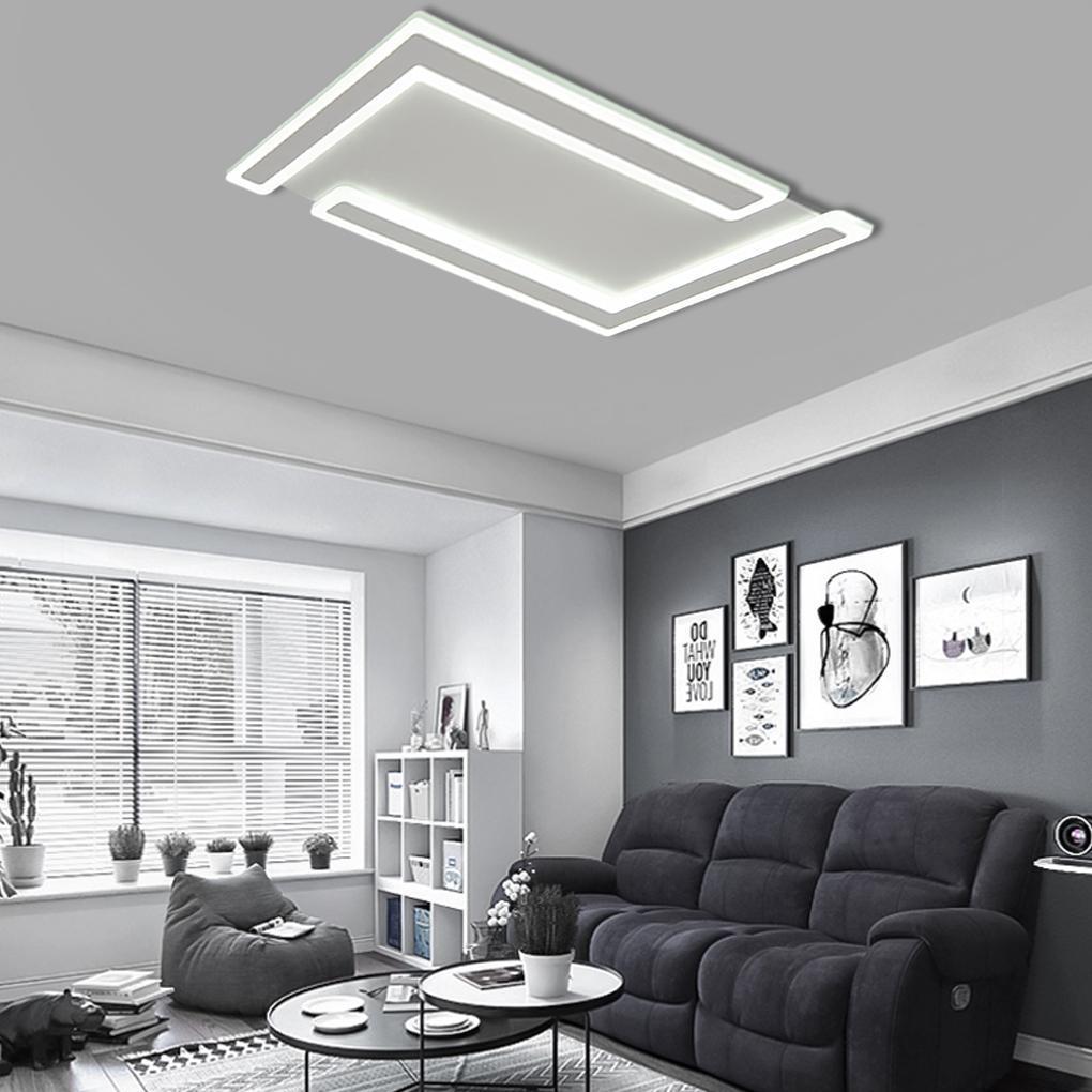 Modern Geometric Flush Mount LED Ceiling Light in White