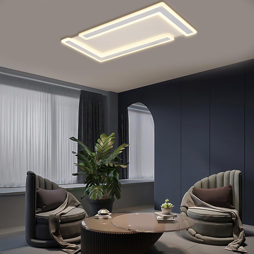 Modern Geometric Flush Mount LED Ceiling Light in White