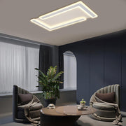 Modern Geometric Flush Mount LED Ceiling Light in White
