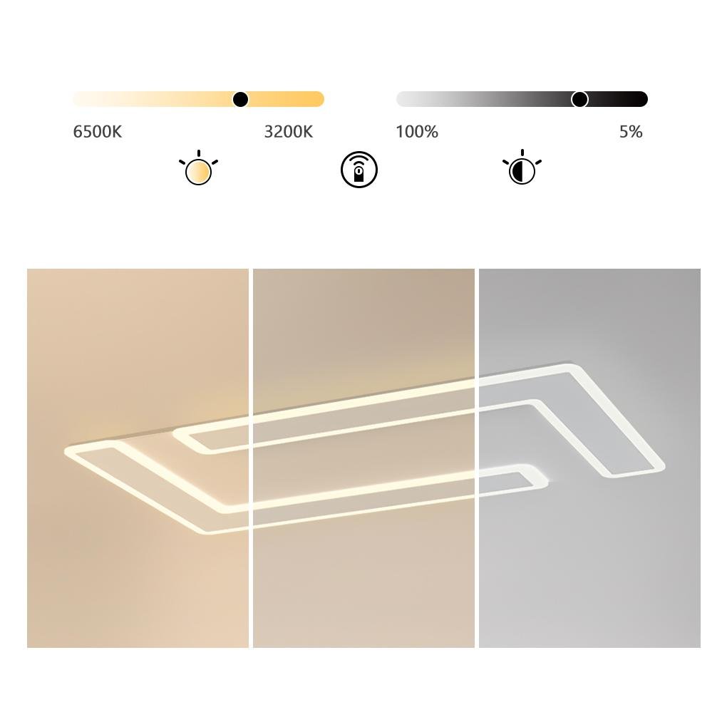 Modern Geometric Flush Mount LED Ceiling Light in White