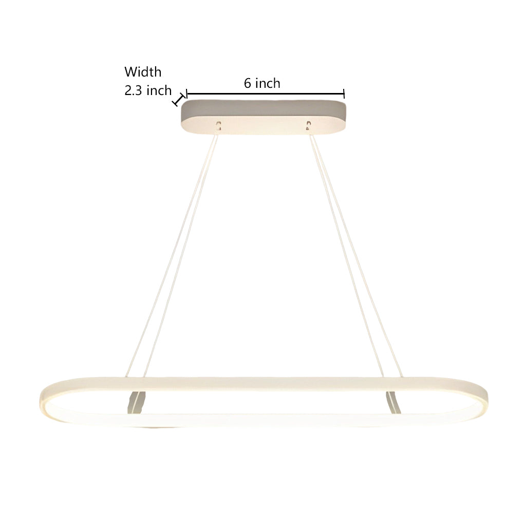 Modern Oval LED Pendant Light with Remote Control