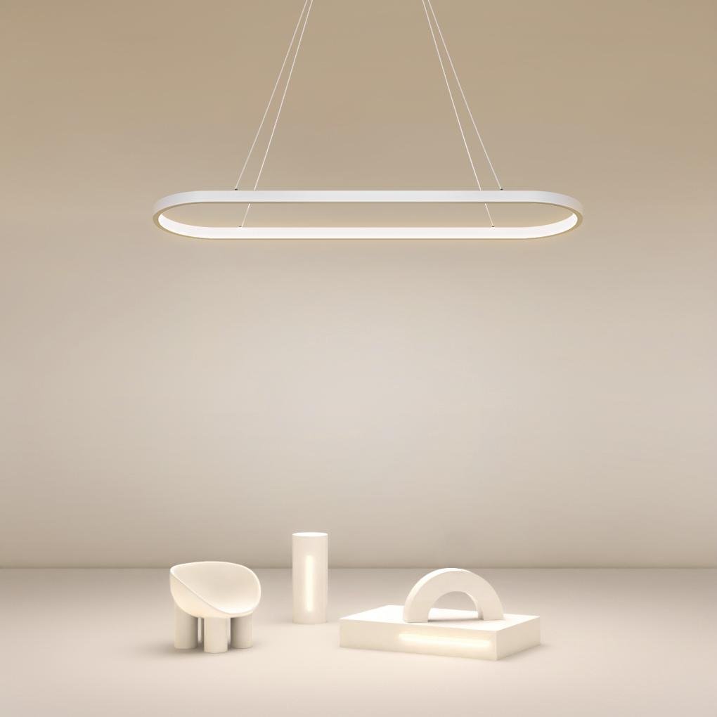Modern Oval LED Pendant Light with Remote Control