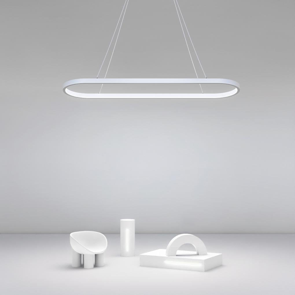 Modern Oval LED Pendant Light with Remote Control